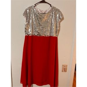 ❤️Red and silver sequin dress. Size 2xl.